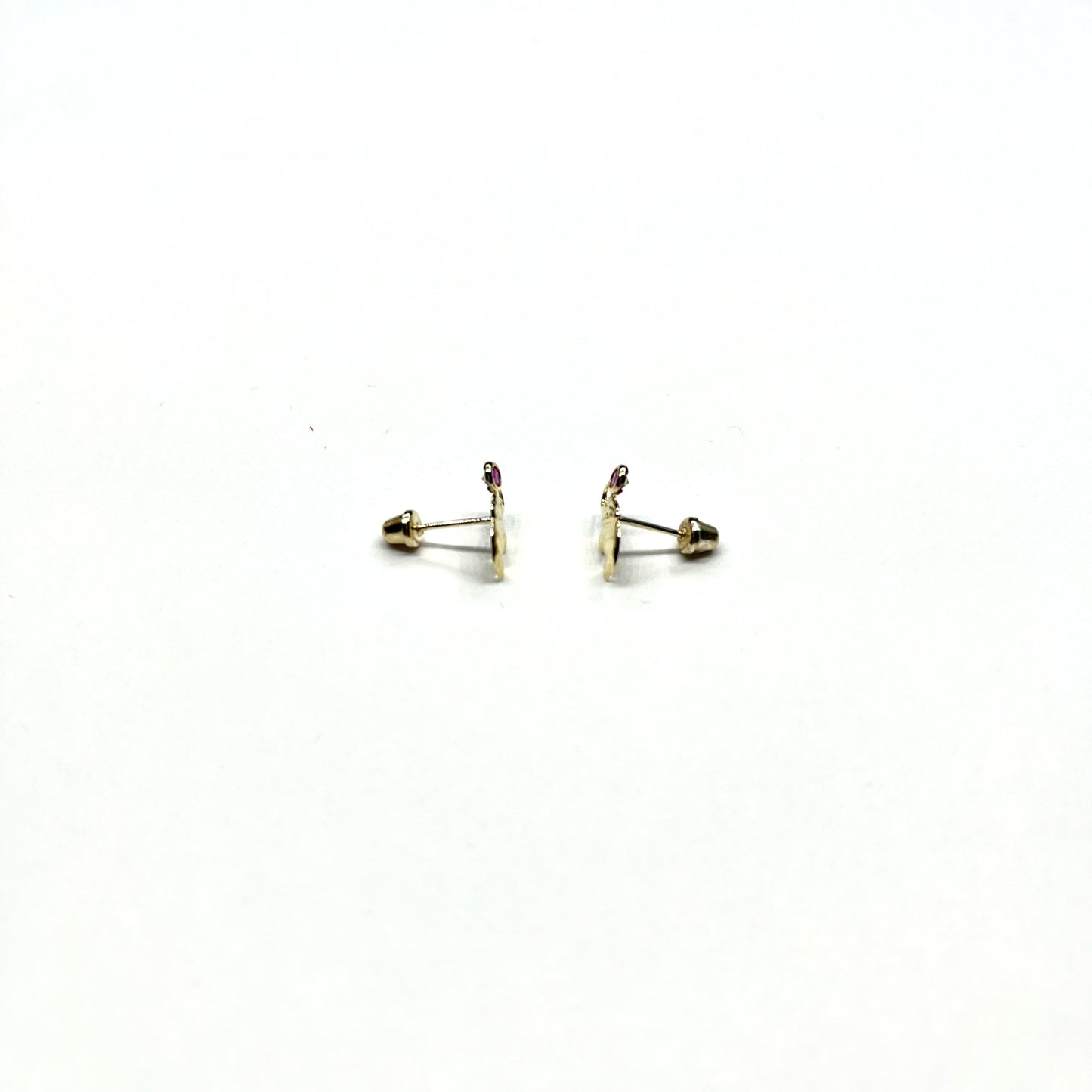 14k Gold CZ Elephant Stud Earrings