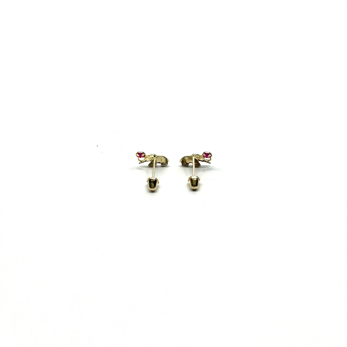 14k Gold CZ Elephant Stud Earrings