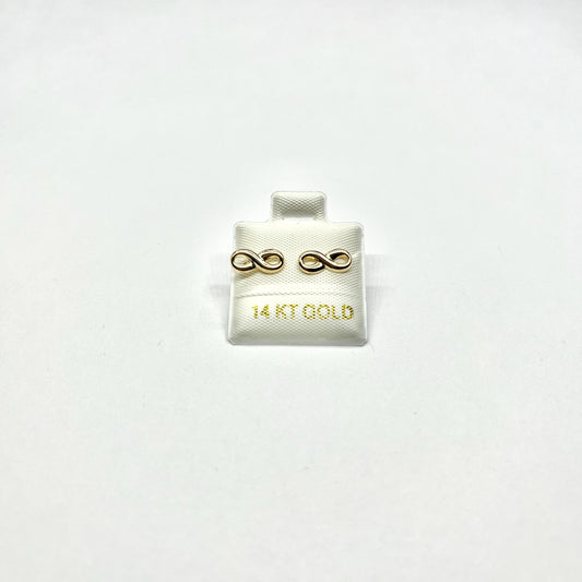14K Gold Infinity Stud Earrings