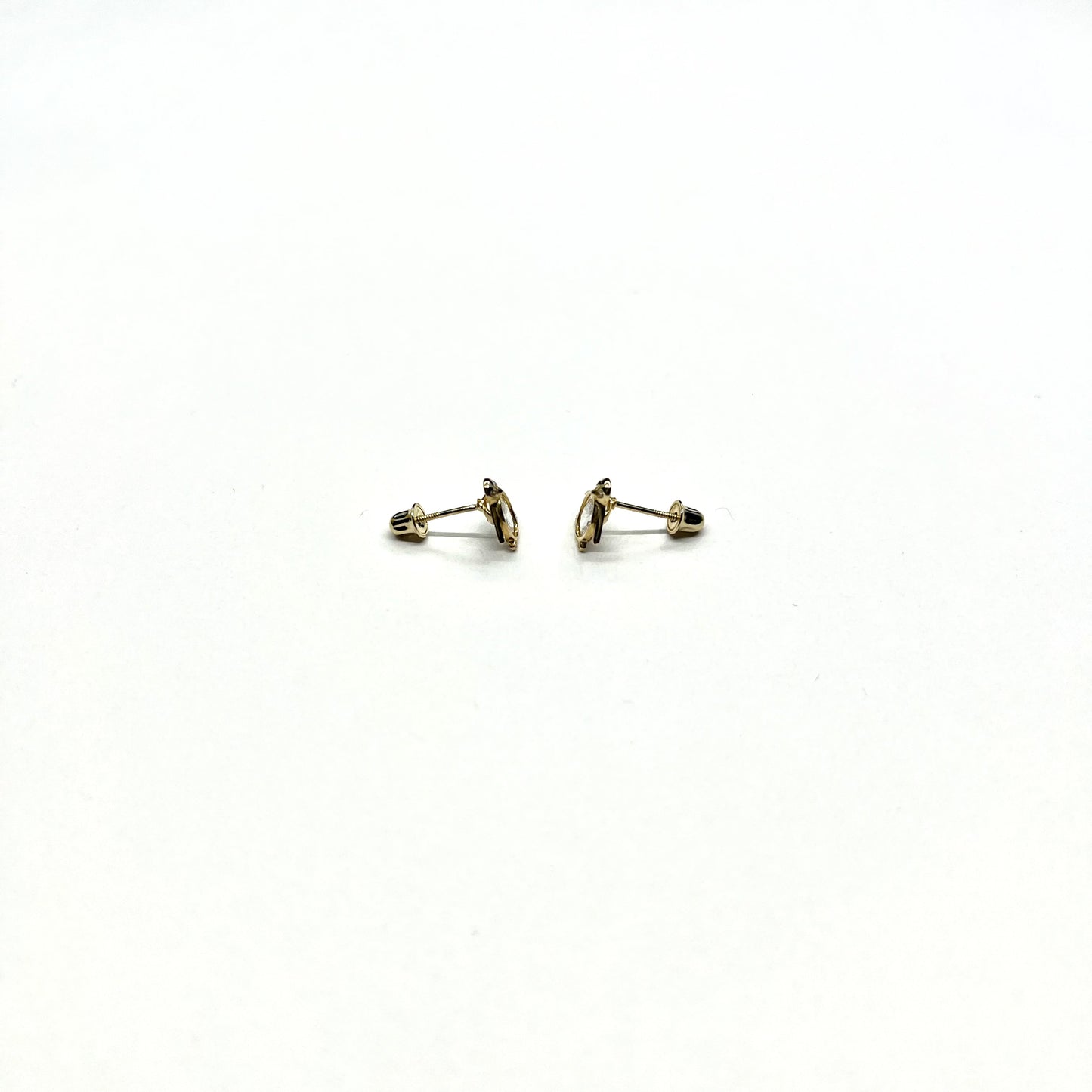14K Gold CZ Turtle Stud Earrings