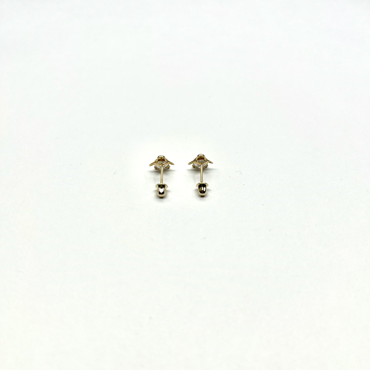 14K Gold CZ Turtle Stud Earrings