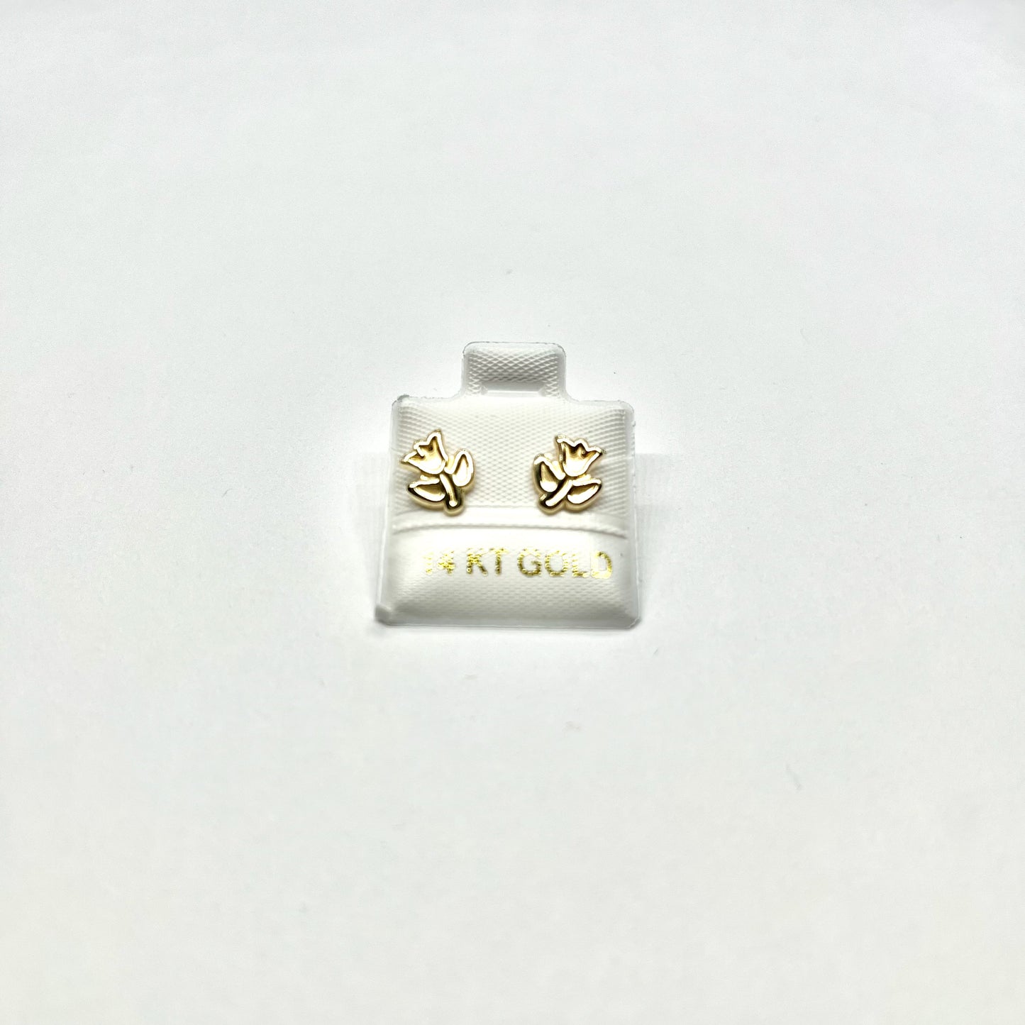 14K Gold Tulip Stud Earrings