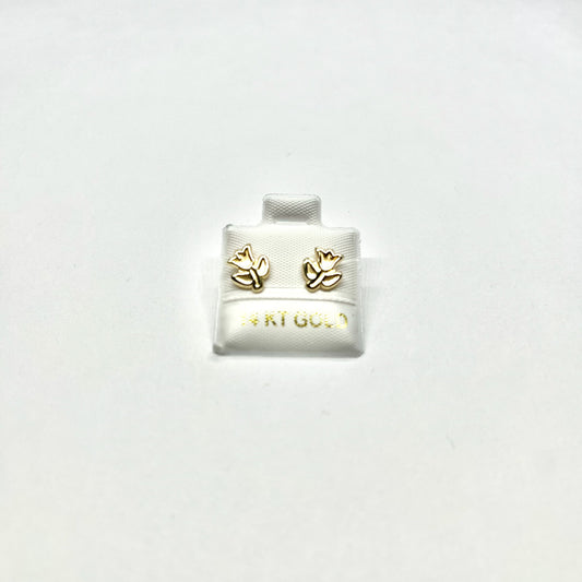 14K Gold Tulip Stud Earrings