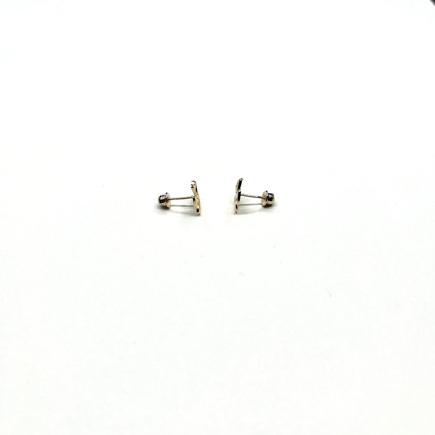 14K Gold Tulip Stud Earrings