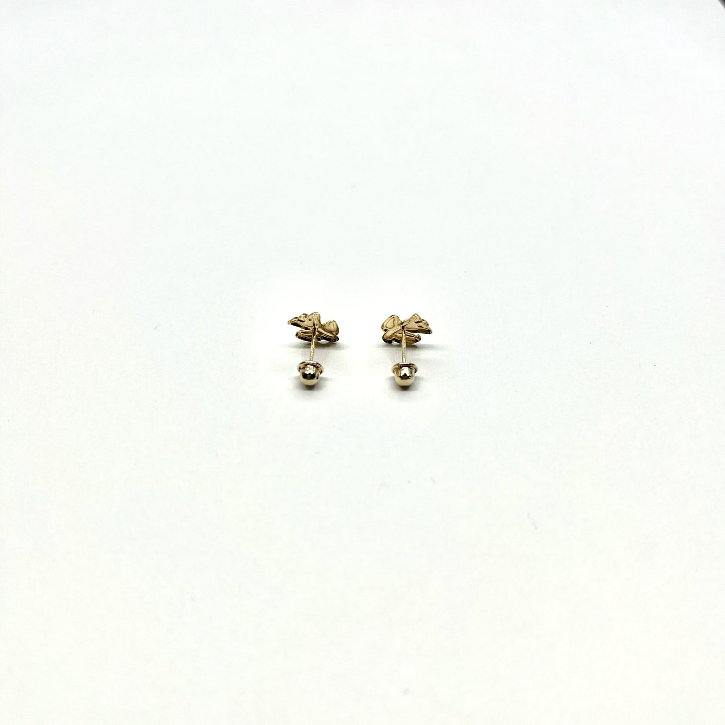 14K Gold Tulip Stud Earrings