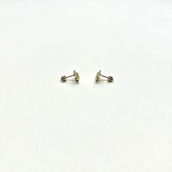 14K Gold Teddy Bear Stud Earrings