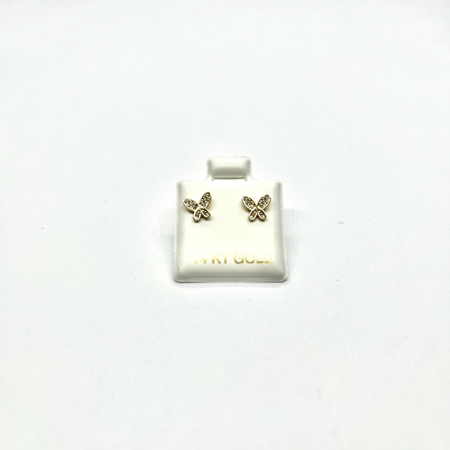 14K Gold Butterfly Stud Earrings