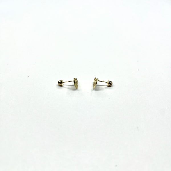 14K Gold Heart Dolphin Stud Earrings