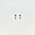 14K Gold CZ Rose Stud Earrings
