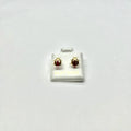 14K Yellow Gold Ladybug Red CZ Stud Earrings with Screw Back