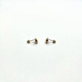 14K Yellow Gold Ladybug Red CZ Stud Earrings with Screw Back