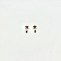 14K Yellow Gold Ladybug Red CZ Stud Earrings with Screw Back