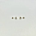 14K Yellow Gold 4mm Heart CZ Solitaire Diamond-Cut Stud Earrings with Screw Back