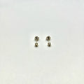 14K Yellow Gold 4mm Heart CZ Solitaire Diamond-Cut Stud Earrings with Screw Back