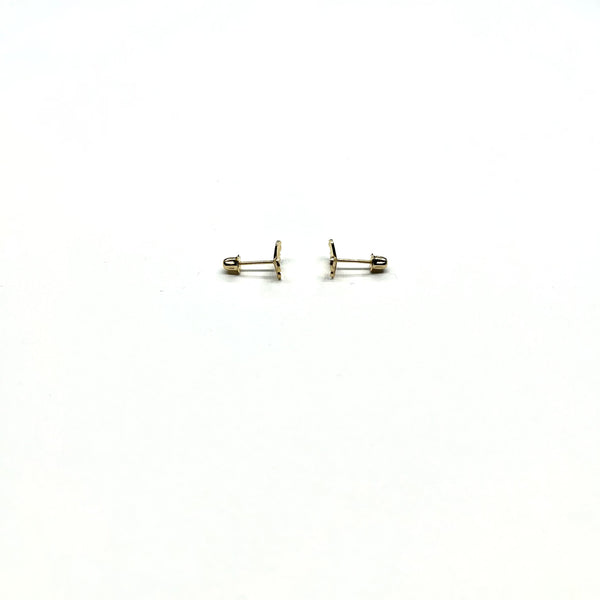 14K Gold Diamond-Cut Butterfly Stud Earrings