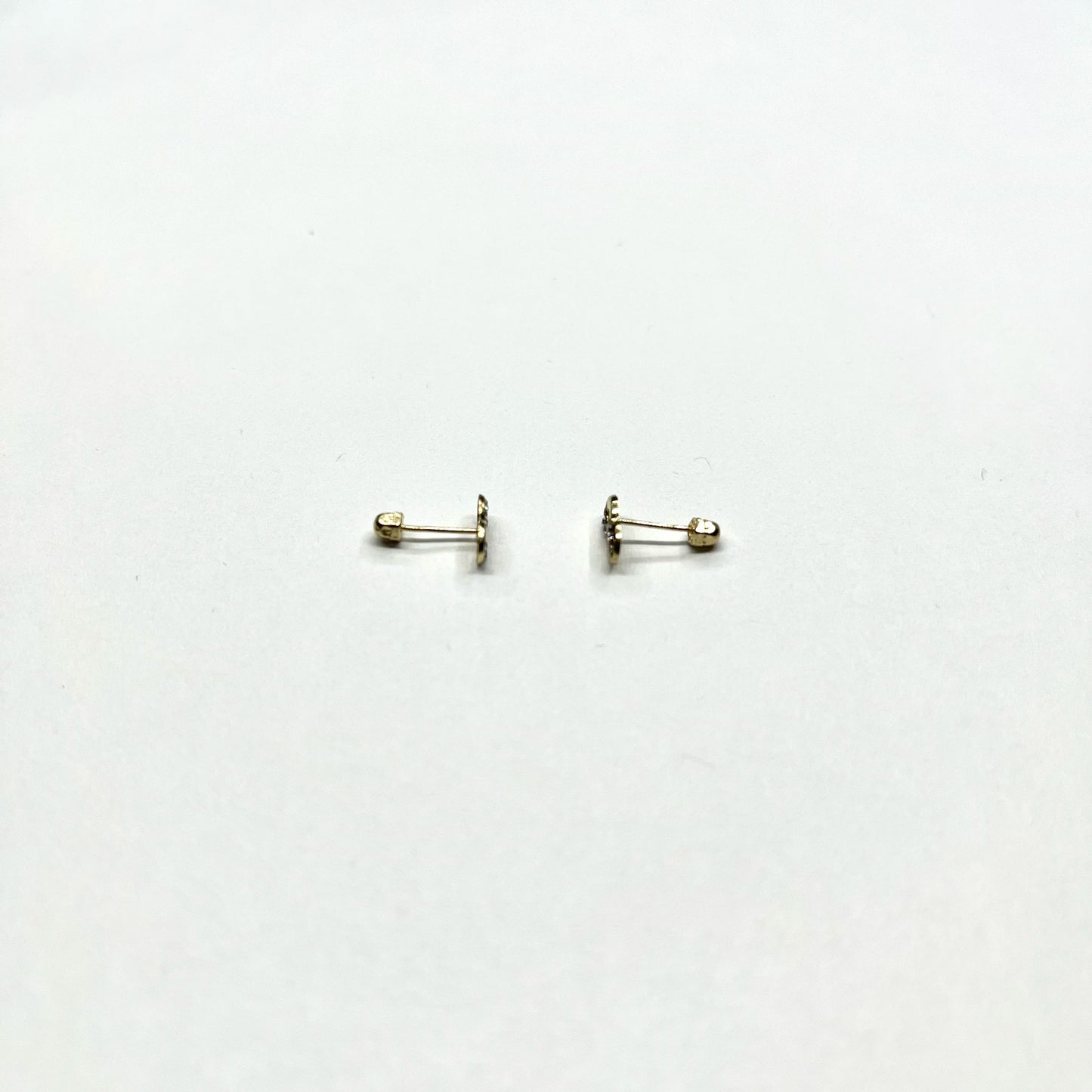 14K Gold CZ Infinity Stud Earrings