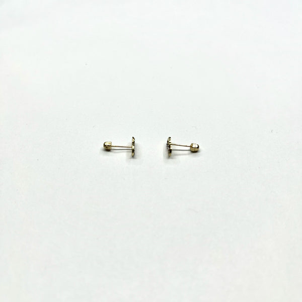 14K Gold CZ Infinity Stud Earrings