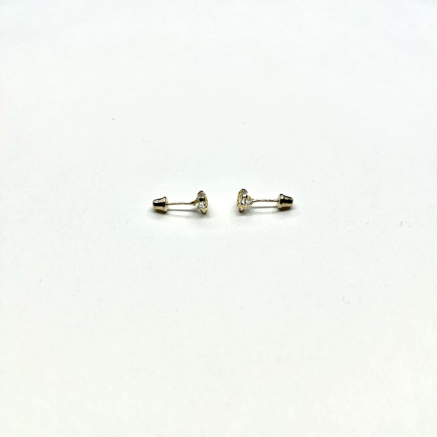 14K Gold CZ Stud Earrings